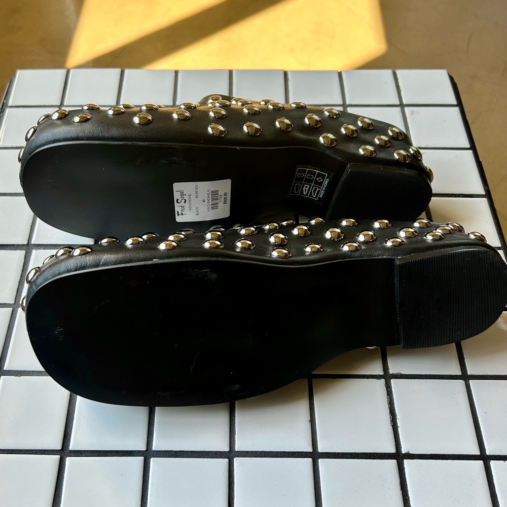 Reike Nen Black Silver Studded Leather Clogs, Sz EU 40 / US 10 new without box - Picture 5 of 7